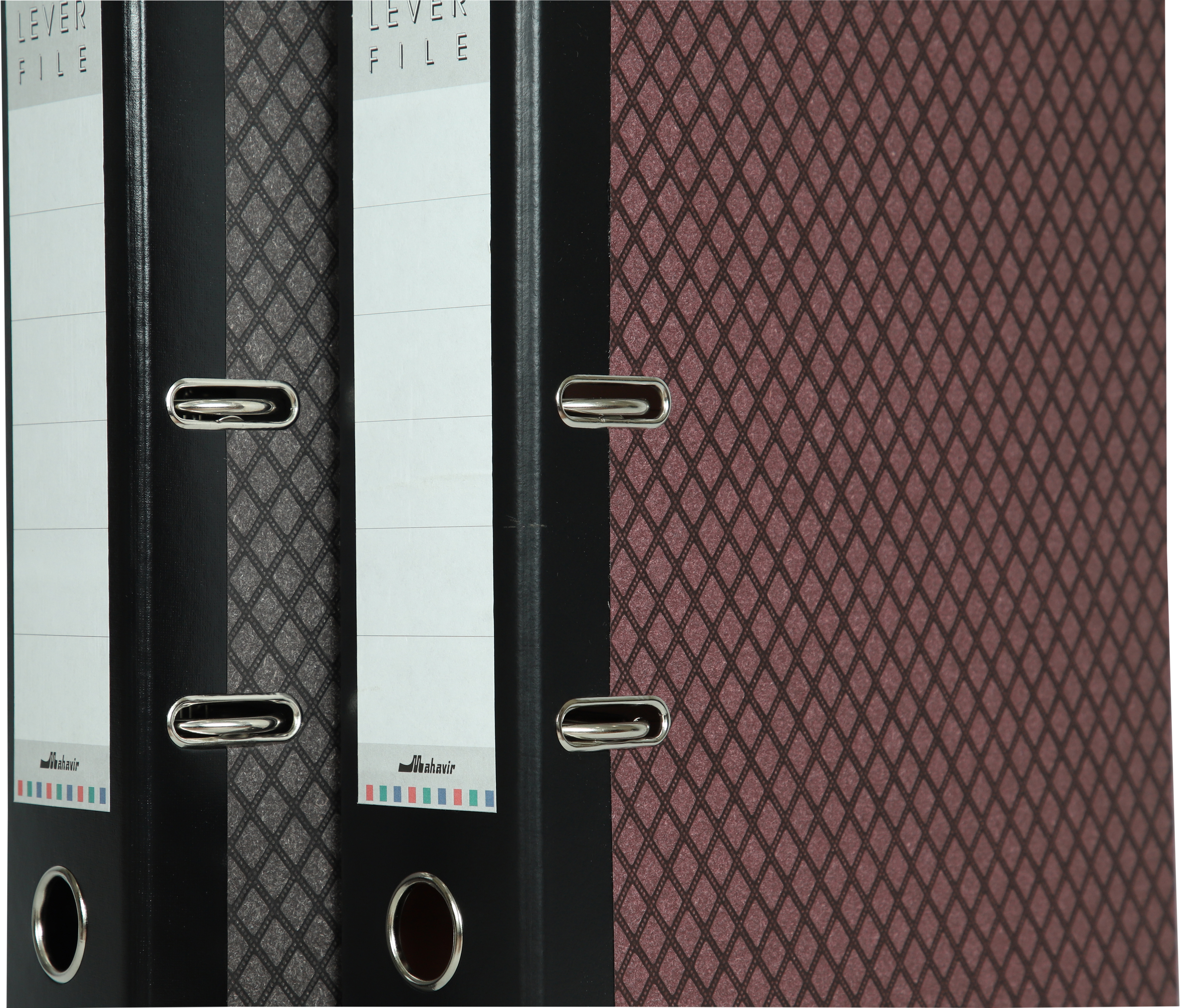 Mahavir Premium - Foolscap Size - Lever Arch File 2 Hole (Grey And Maroon) Weight: 525 Each (Total 1050gm) Grams (G)