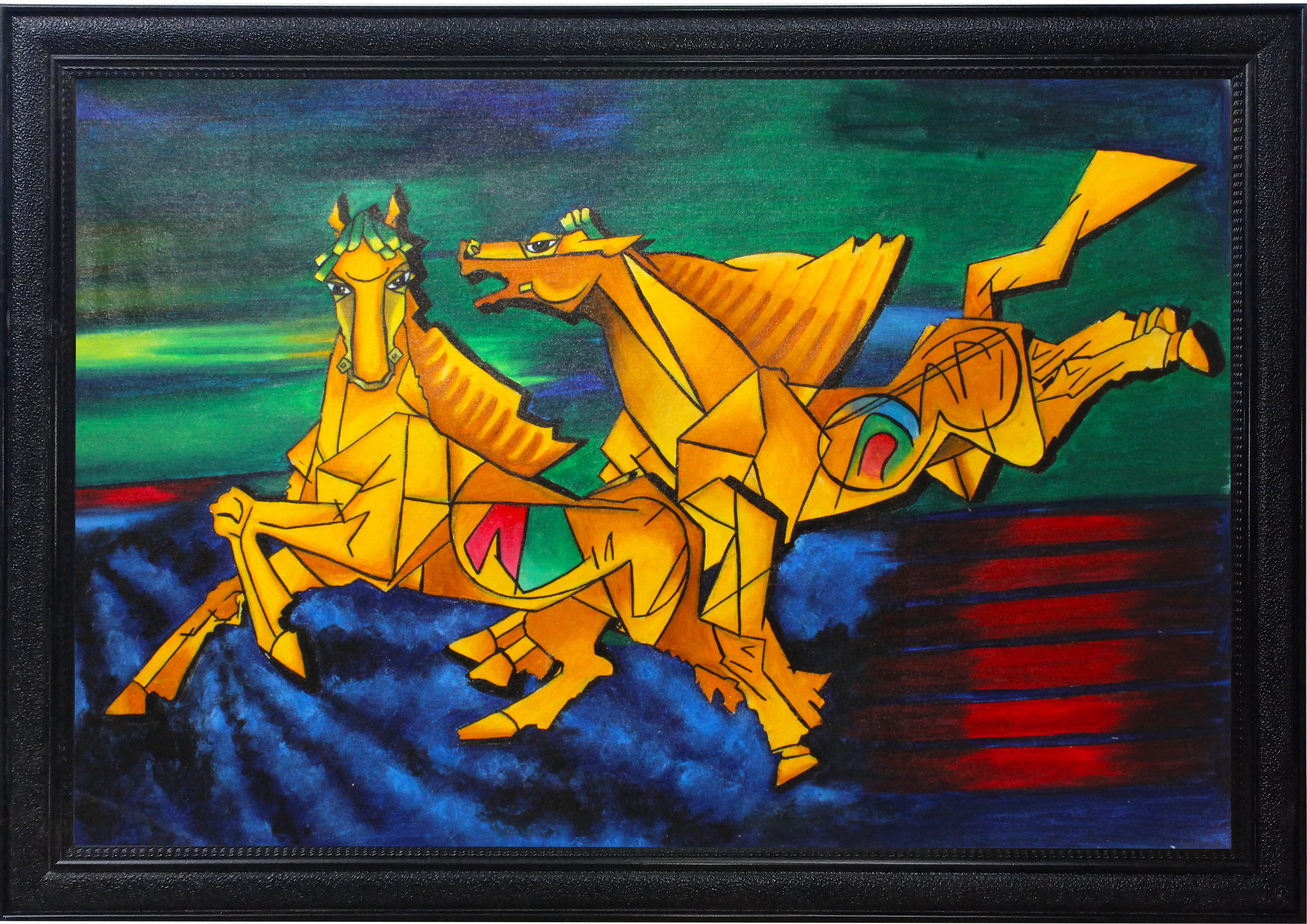 Multicolor Horsecanvas Painting