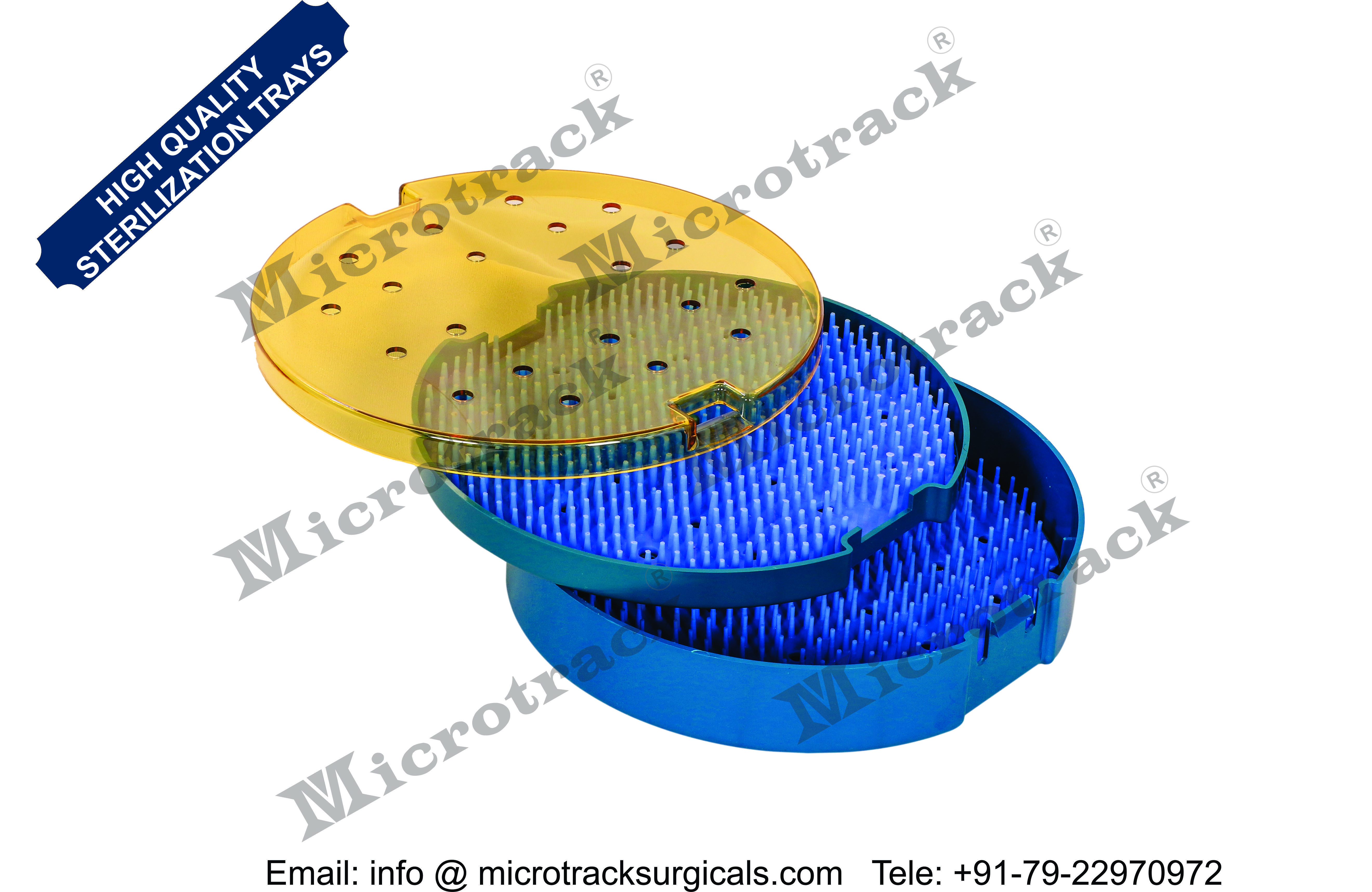 Round Sterilization Tray - Color: Yellow & Blue