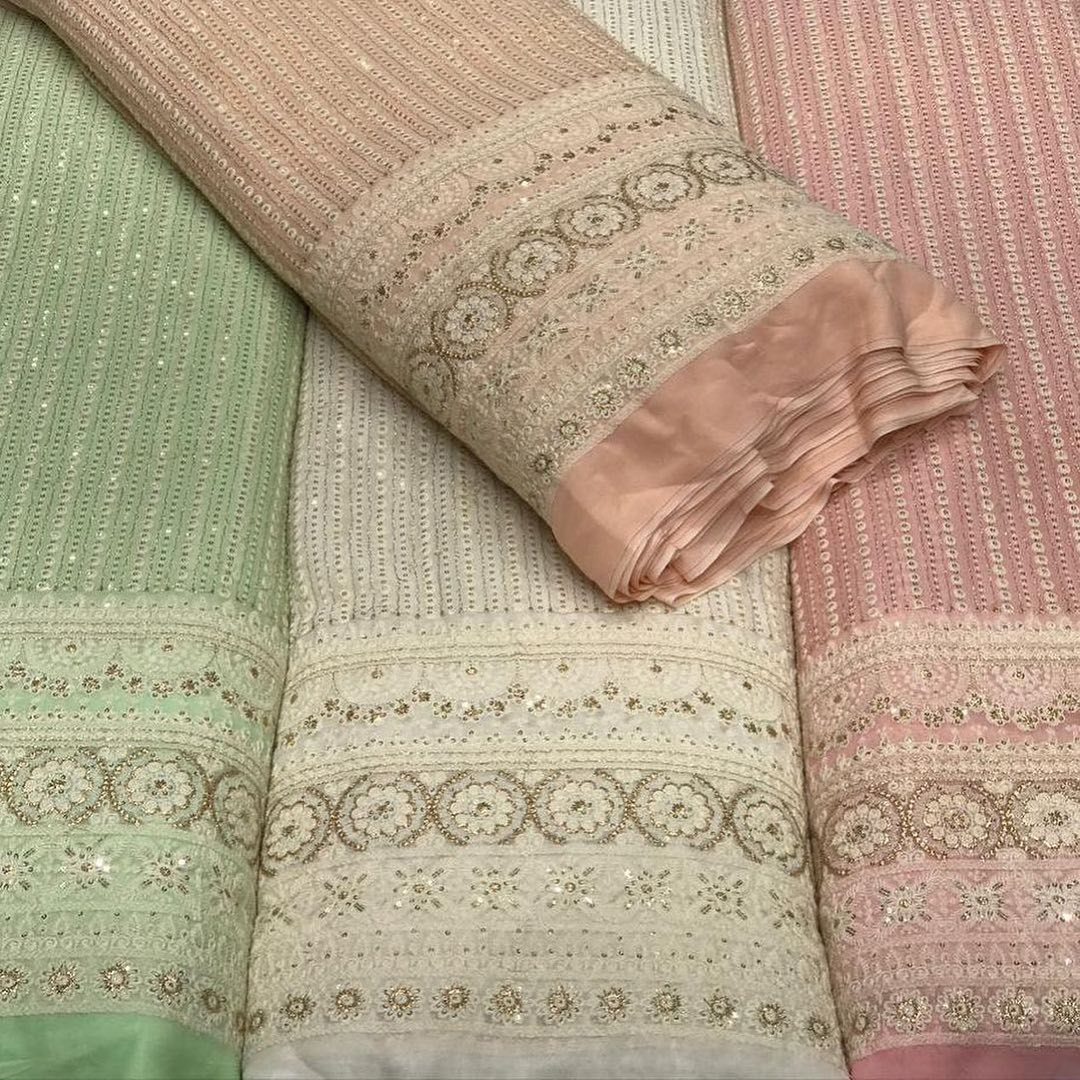 Exceptionally Soft Embroidery Viscose Georgette Fabric