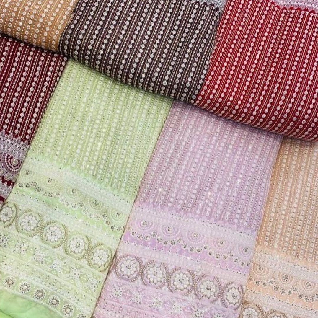 Exceptionally Soft Embroidery Viscose Georgette Fabric