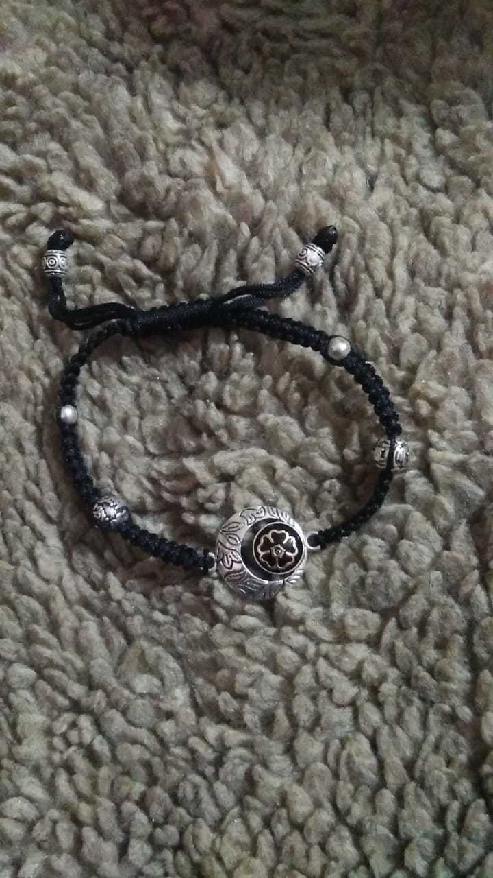 Black Thread Anklets - Silver Material, Custom Size, Black Oxo Color | Elegant Women's Jewelry For Anniversary, Engagement, Party, Wedding