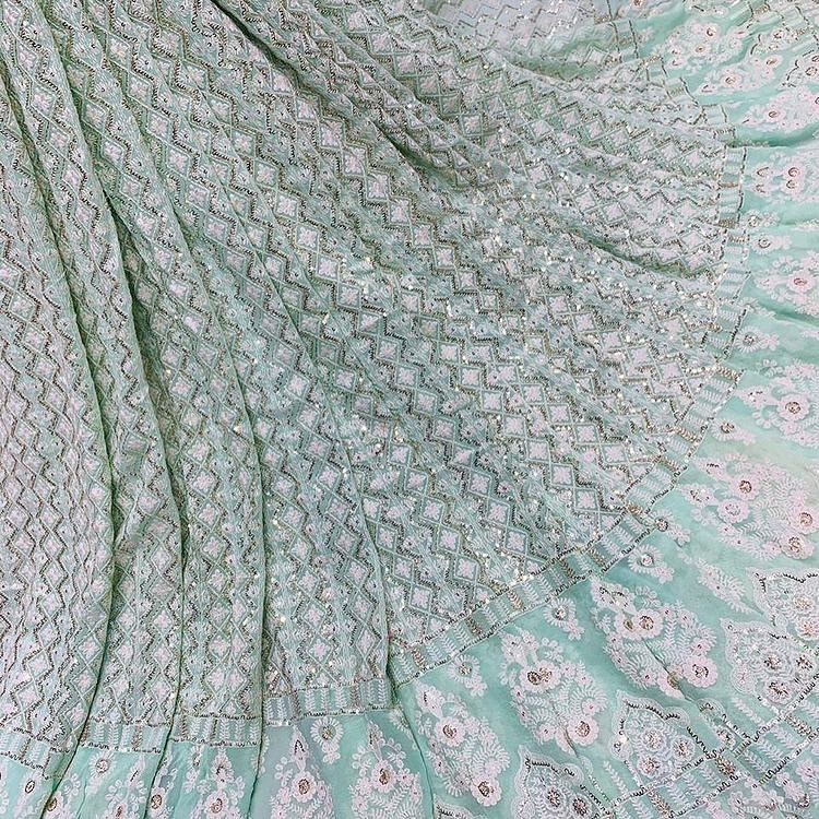 Available In Different Colour Embroidery Viscose Georgette Fabric