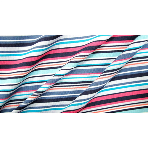 Single Jersey Auto Striper Fabric - Soft Light Weight Cotton Blend , Multi-Color Variants, Elegant Embroidery Design for Dress & Suit Crafting