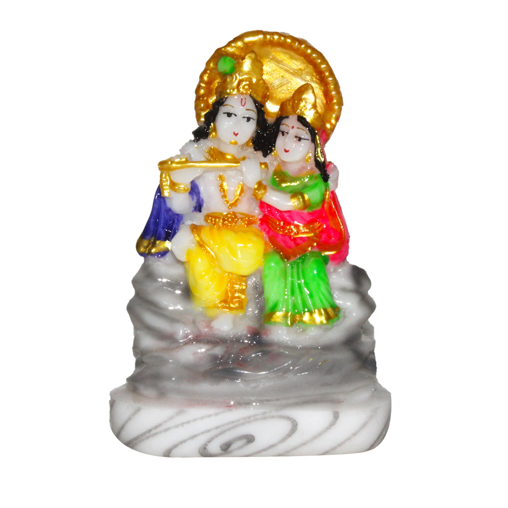 Painting Polyresin Radha Krishna Statue