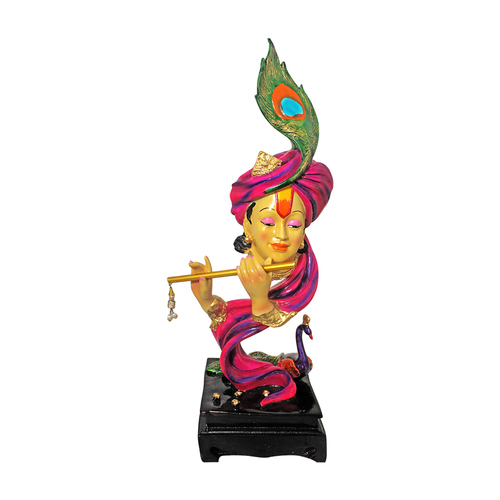 Painting Polyresin Mor Pankhi Krishna Statue