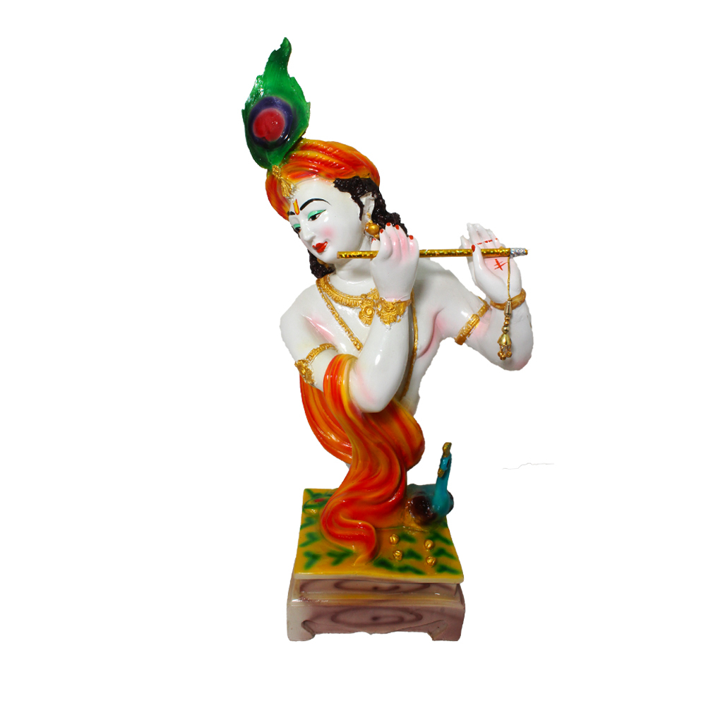 Painting Polyresin Mor Pankhi Krishna Statue
