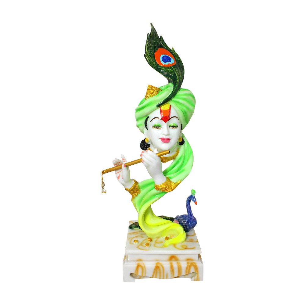 Painting Polyresin Mor Pankhi Krishna Statue