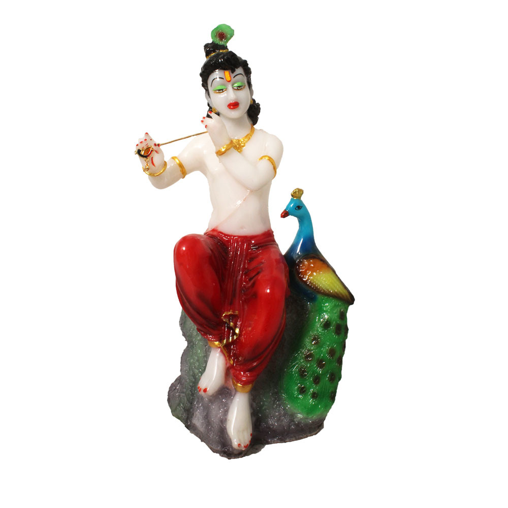 Non Toxic Attractive Polyresin Krishna Statue