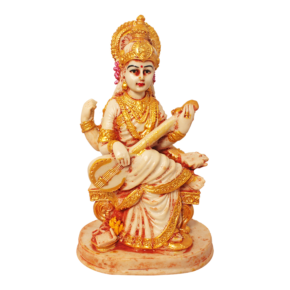 Painting Maa Sarswati Polyresin Statue/idol