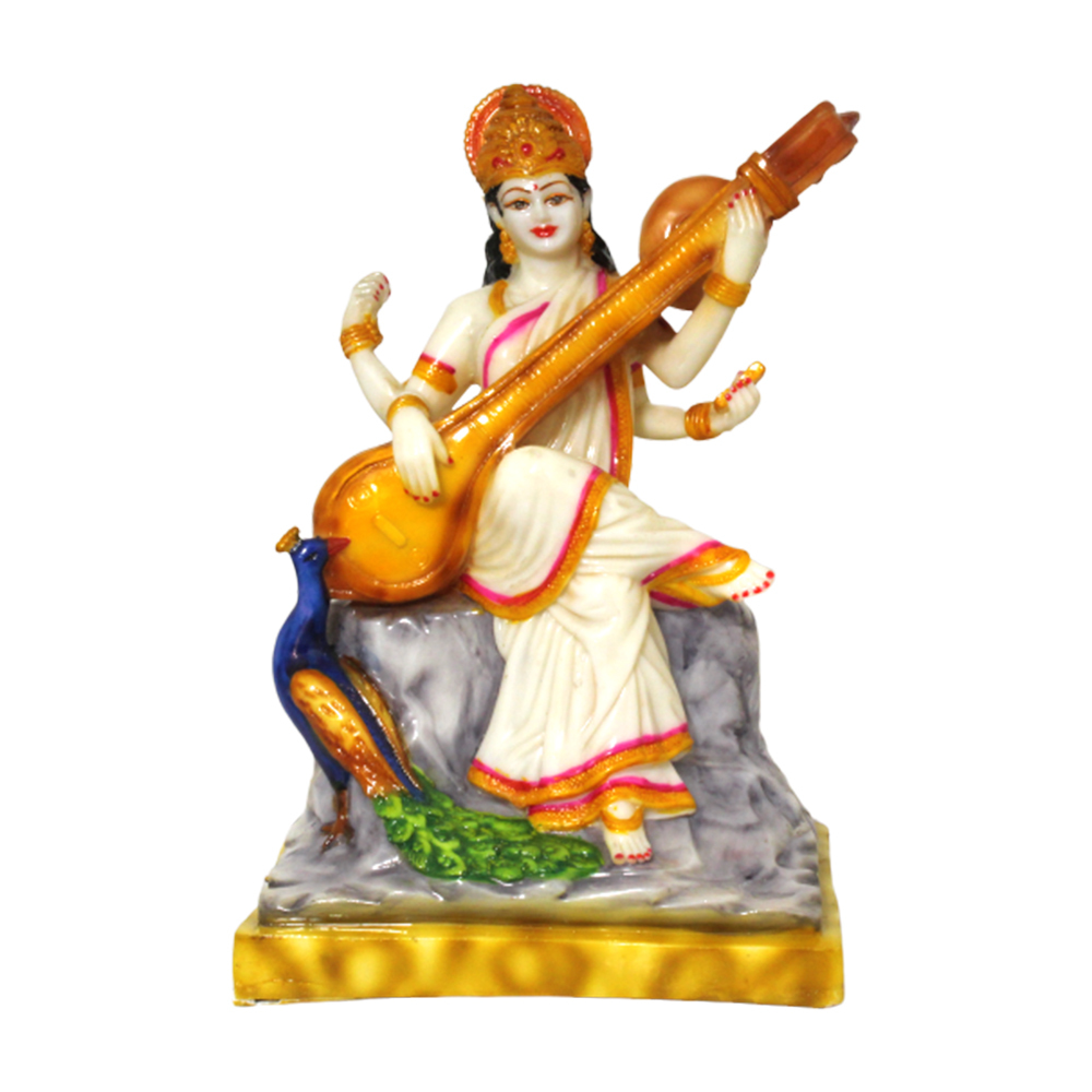 Painting Maa Sarswati Polyresin Statue/idol