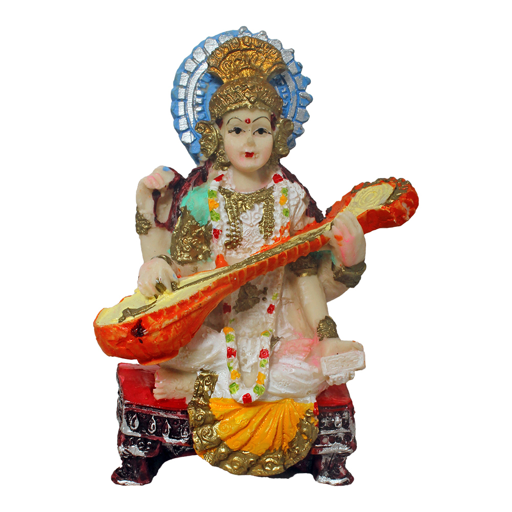 Painting Maa Sarswati Polyresin Statue/idol