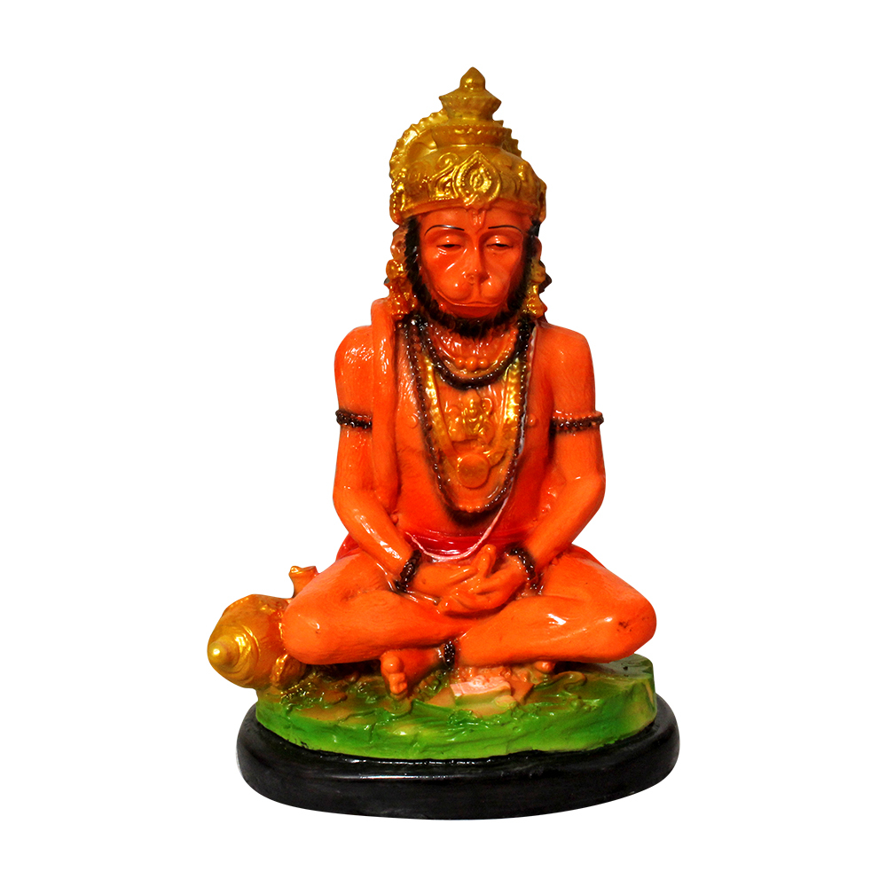Hanuman Ji Resin Statue - Polyresin Material, Handmade Craftsmanship | Easy To Clean, Lightweight, Anti-tarnish Treatment, Perfect For Pooja Decor