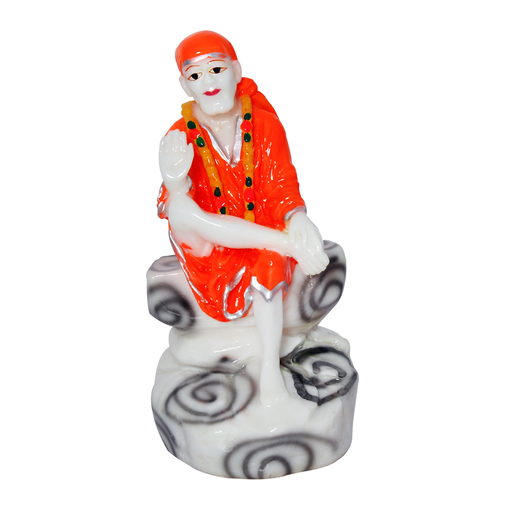 Sirdi Sai Baba Polyresin Statue - Fine Quality Resin, Handmade Indian Design | Easy To Clean, Lightweight, Non Toxic, Rust Proof