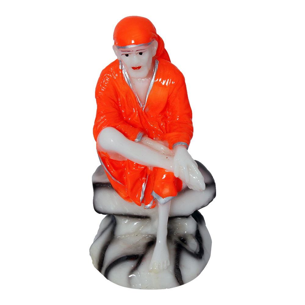 Sirdi Sai Baba Polyresin Statue - Fine Quality Resin, Handmade Indian Design | Easy To Clean, Lightweight, Non Toxic, Rust Proof