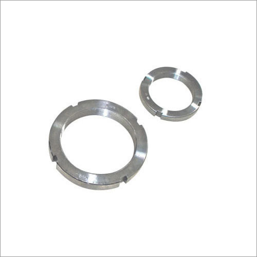 Km Lock Nut - Round Brass, Welded Connection, Polished Finish | Silver Color, Stainless Steel Material, Ideal For Industrial Applications
