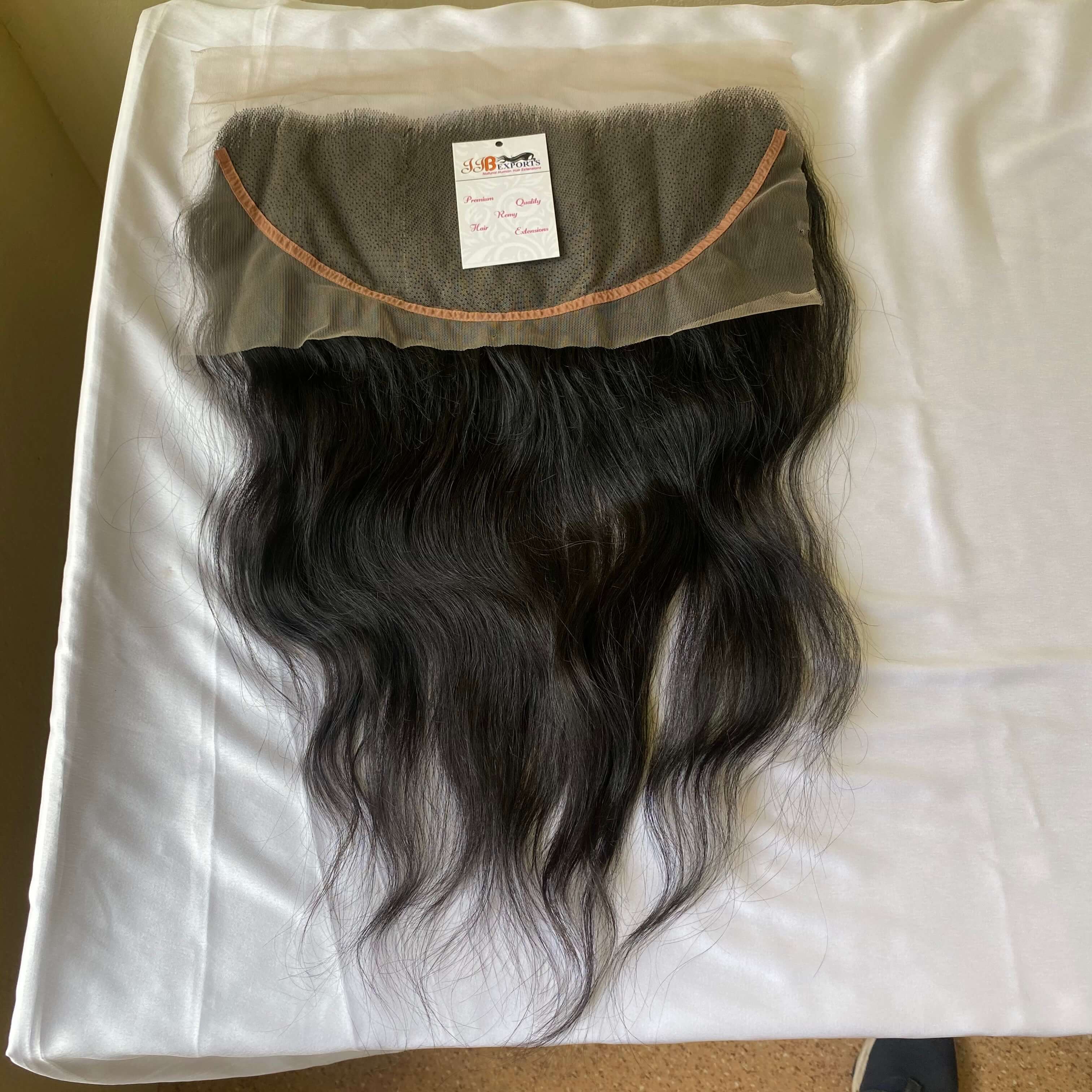 Virgin Brazilian Indian Wave Cuticle Aligned Lace Frontal Hair Extensions - Color: Natural Black