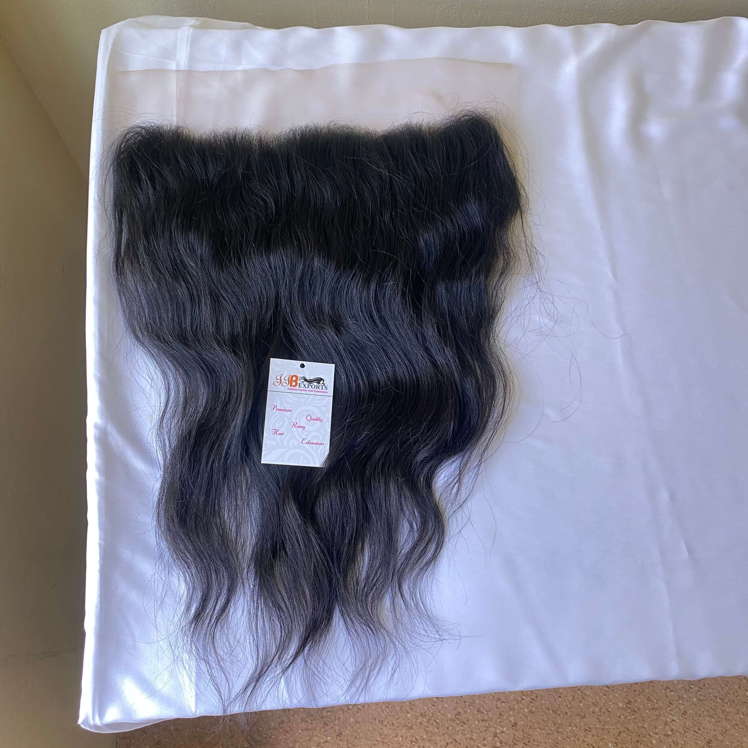 Virgin Brazilian Indian Wave Cuticle Aligned Lace Frontal Hair Extensions - Color: Natural Black