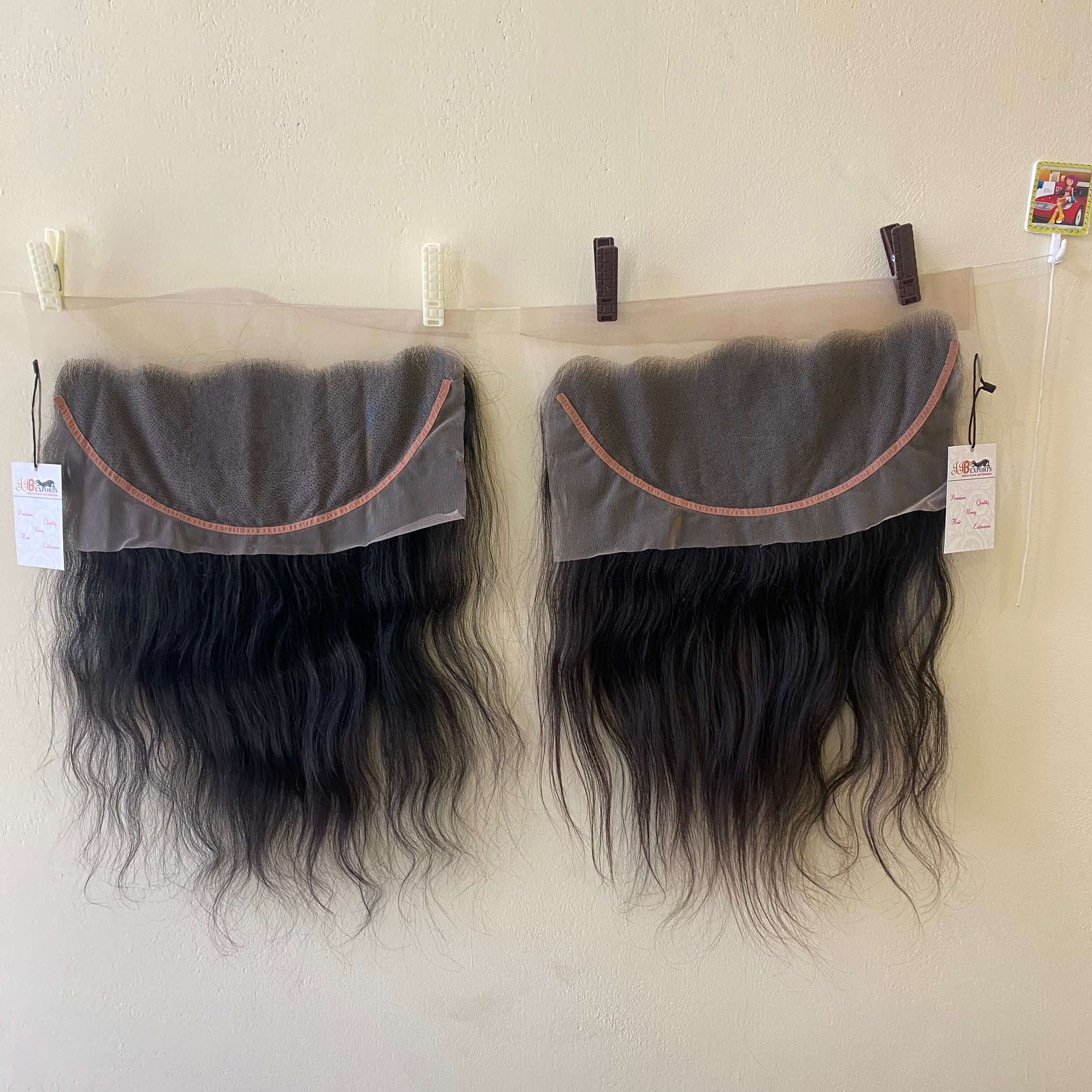 Virgin Brazilian Indian Wave Cuticle Aligned Lace Frontal Hair Extensions - Color: Natural Black