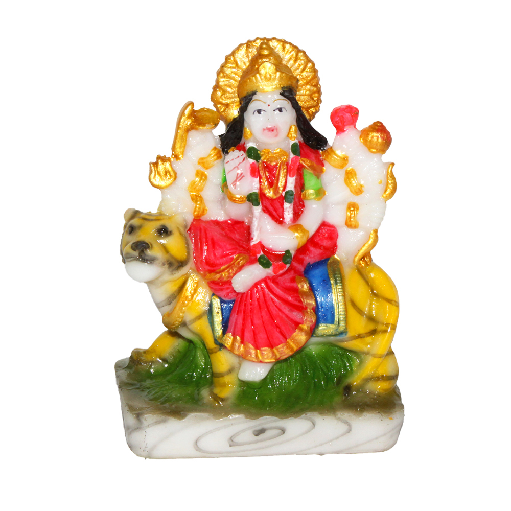 Devi Durga Statue - Polyresin, Handmade, Decorative Indian Religious Idol | Lightweight, Easy To Clean, Rust Proof, Intricate Finishing
