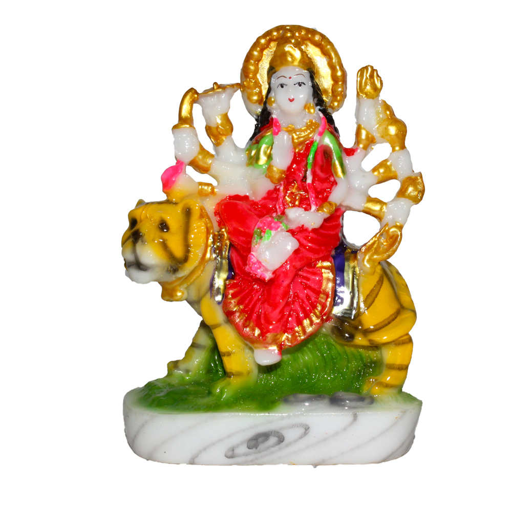 Devi Durga Statue - Polyresin, Handmade, Decorative Indian Religious Idol | Lightweight, Easy To Clean, Rust Proof, Intricate Finishing