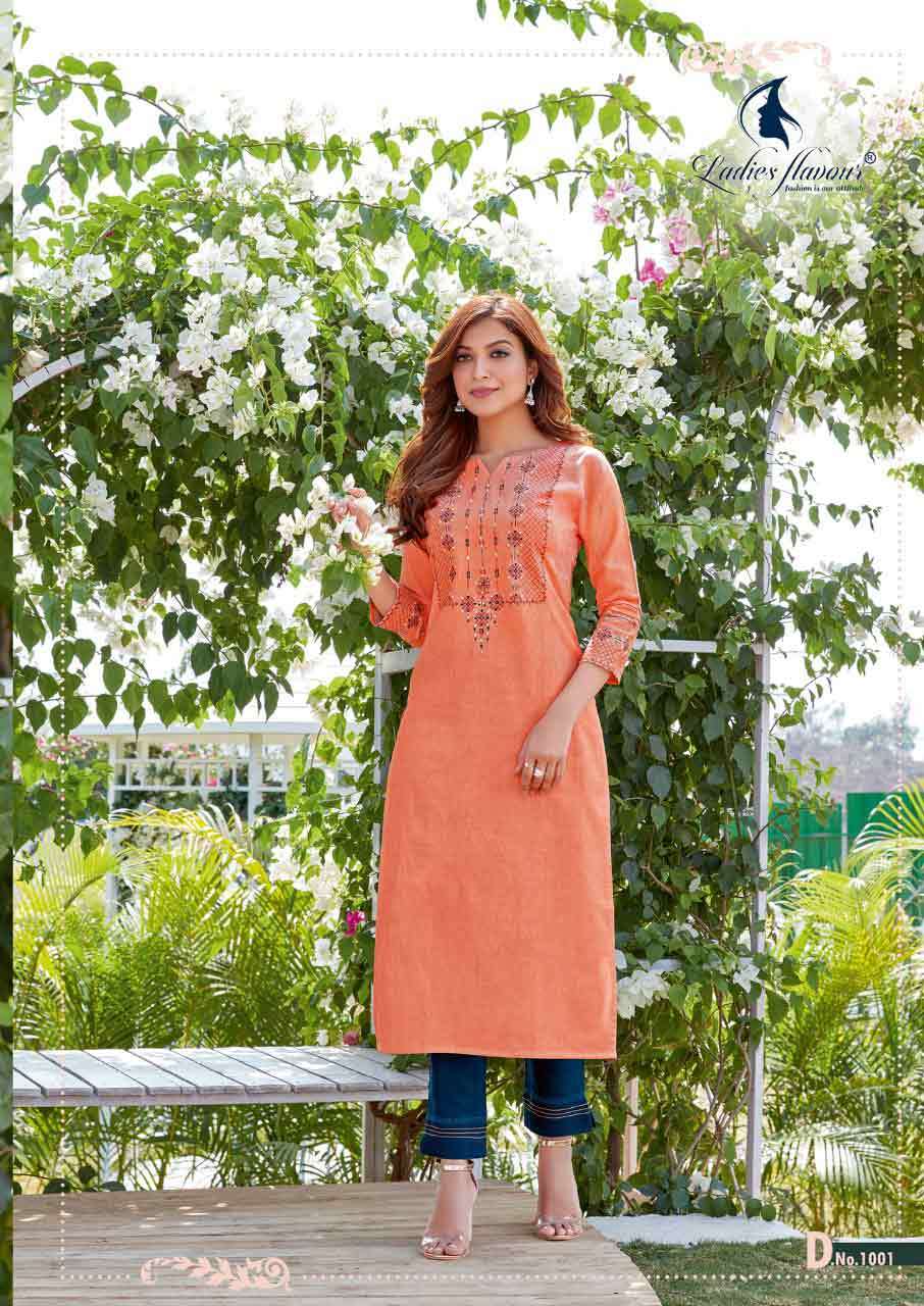 Belliza Cotton Kurti With Pant - Heavy Cotton Flex, Sizes M-3xl | Embroidered, Quick Dry, Washable, 3-4th Sleeve, Traditional Style