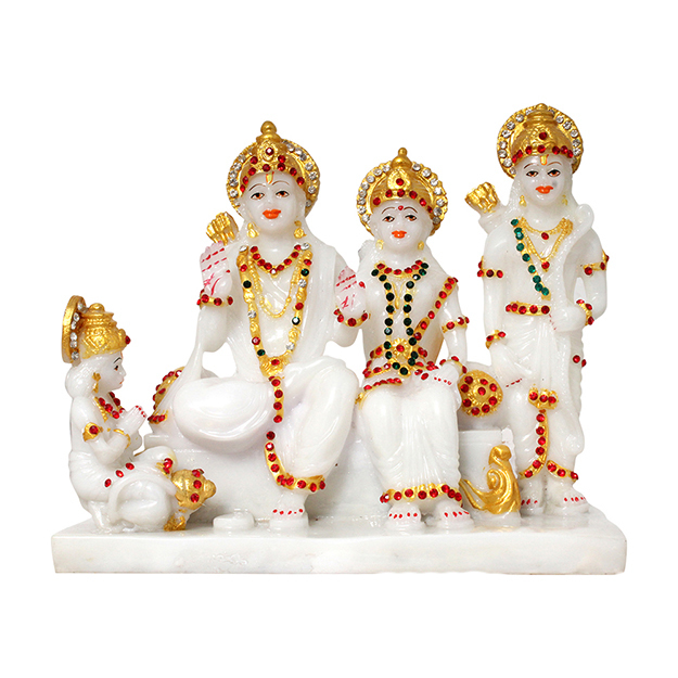 Painting Marble Look Polyresin Ram Darbar Statue