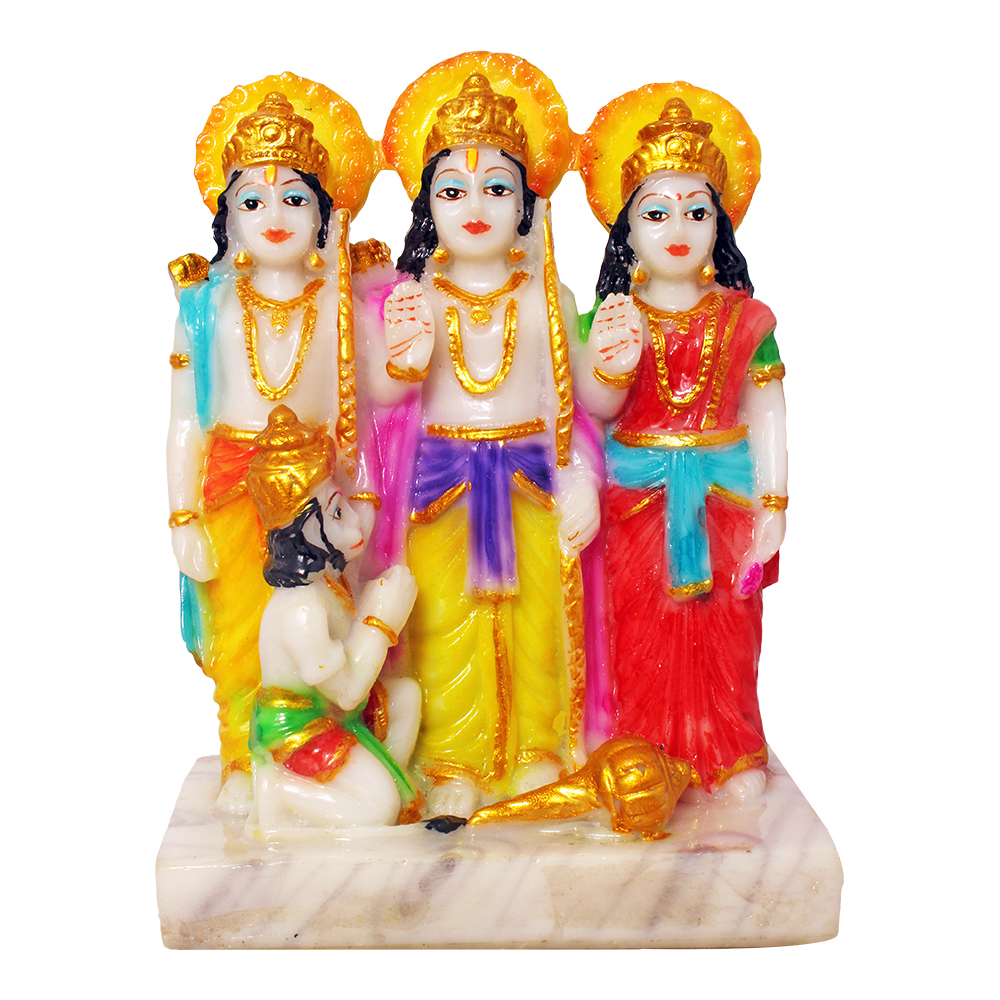 Painting Marble Look Polyresin Ram Darbar Statue