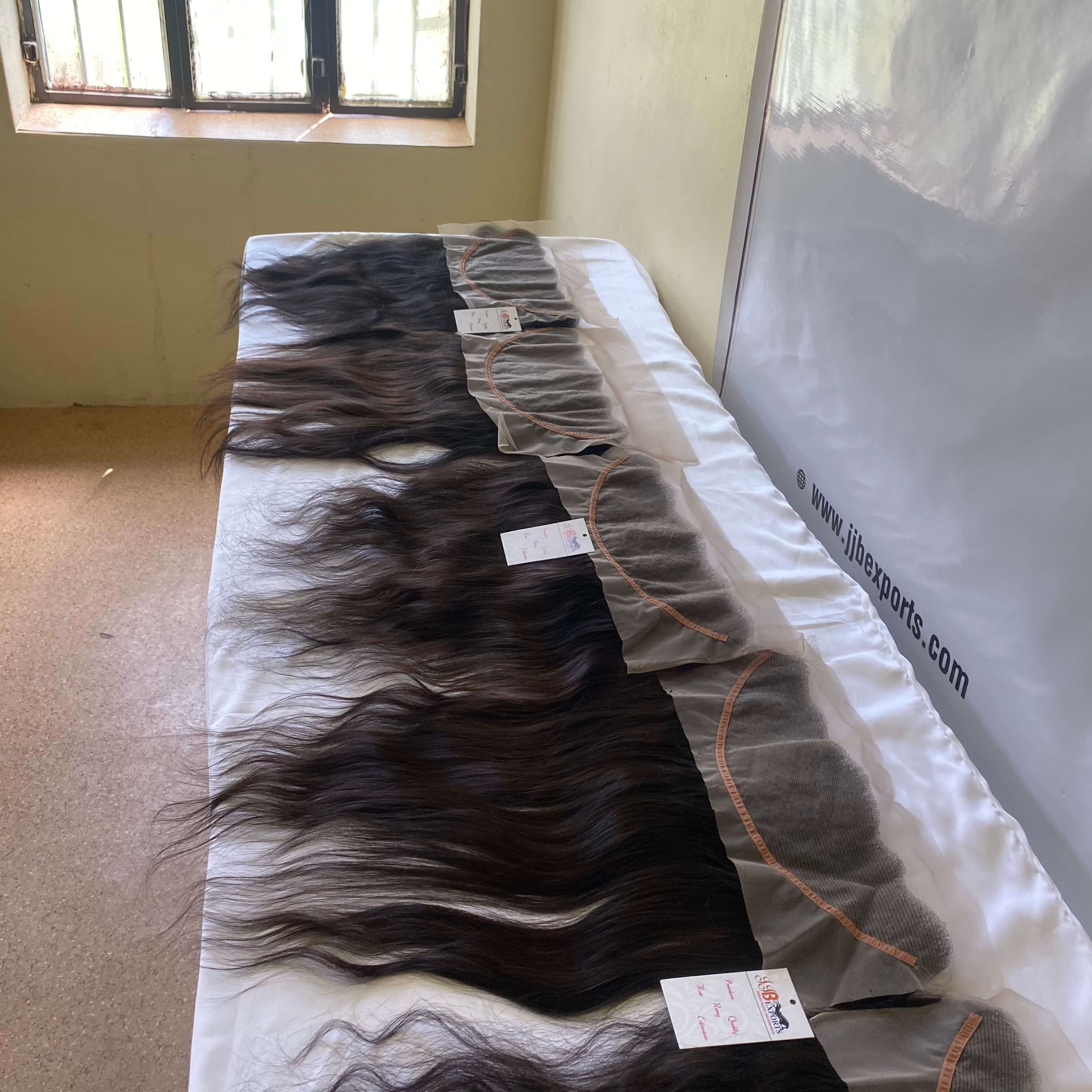 Human Hair Hd 13x4 Lace Frontal 10a 11a Grade Peruvian Virgin Human Hair With Bundle - Color: Natural Black