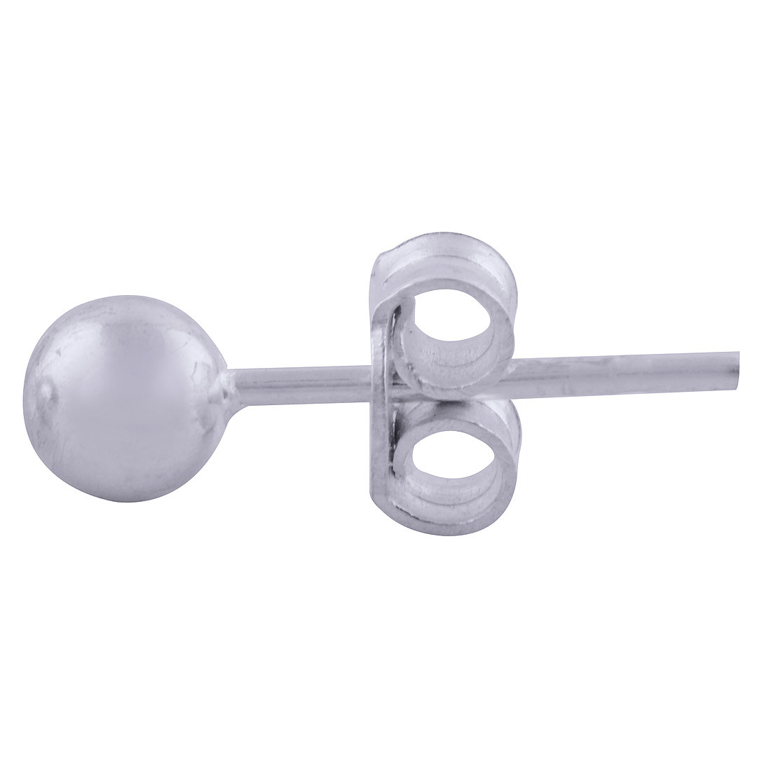 Round Ball Plain 925 Sterling Solid Silver Stud Earrings Size: Length: 5 Mm X Width: 5 Mm