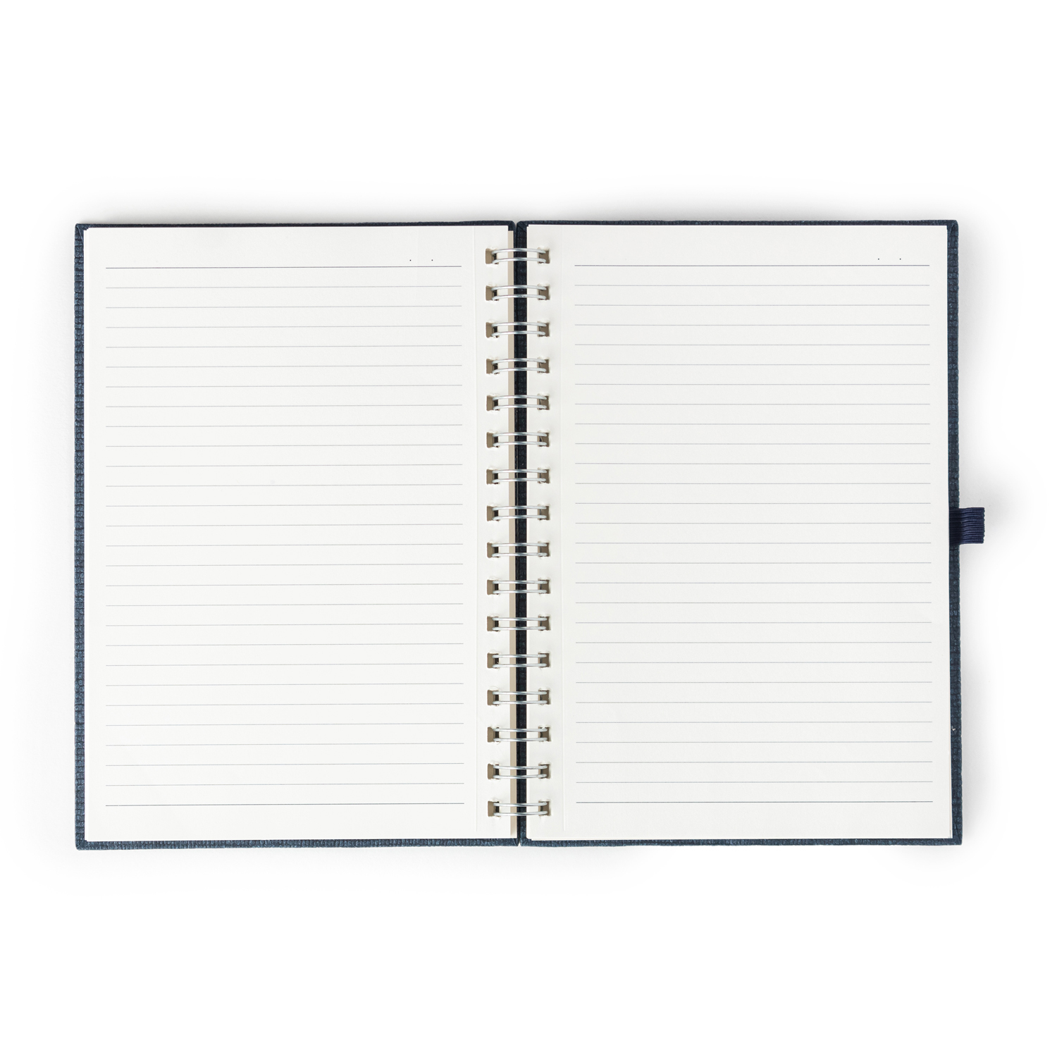 Features Include An Elastic Band Closure Comma Abaca - A5 Size - Wire-o-bound Notebook (Navy Blue)