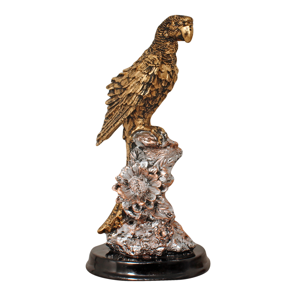 Multi Color Polymarble Bird Sculpture