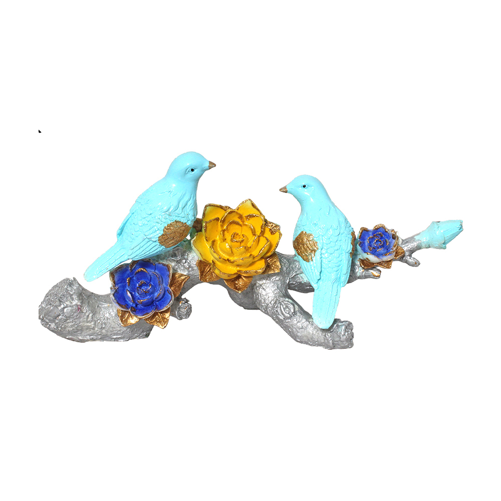 Multi Color Polymarble Bird Sculpture