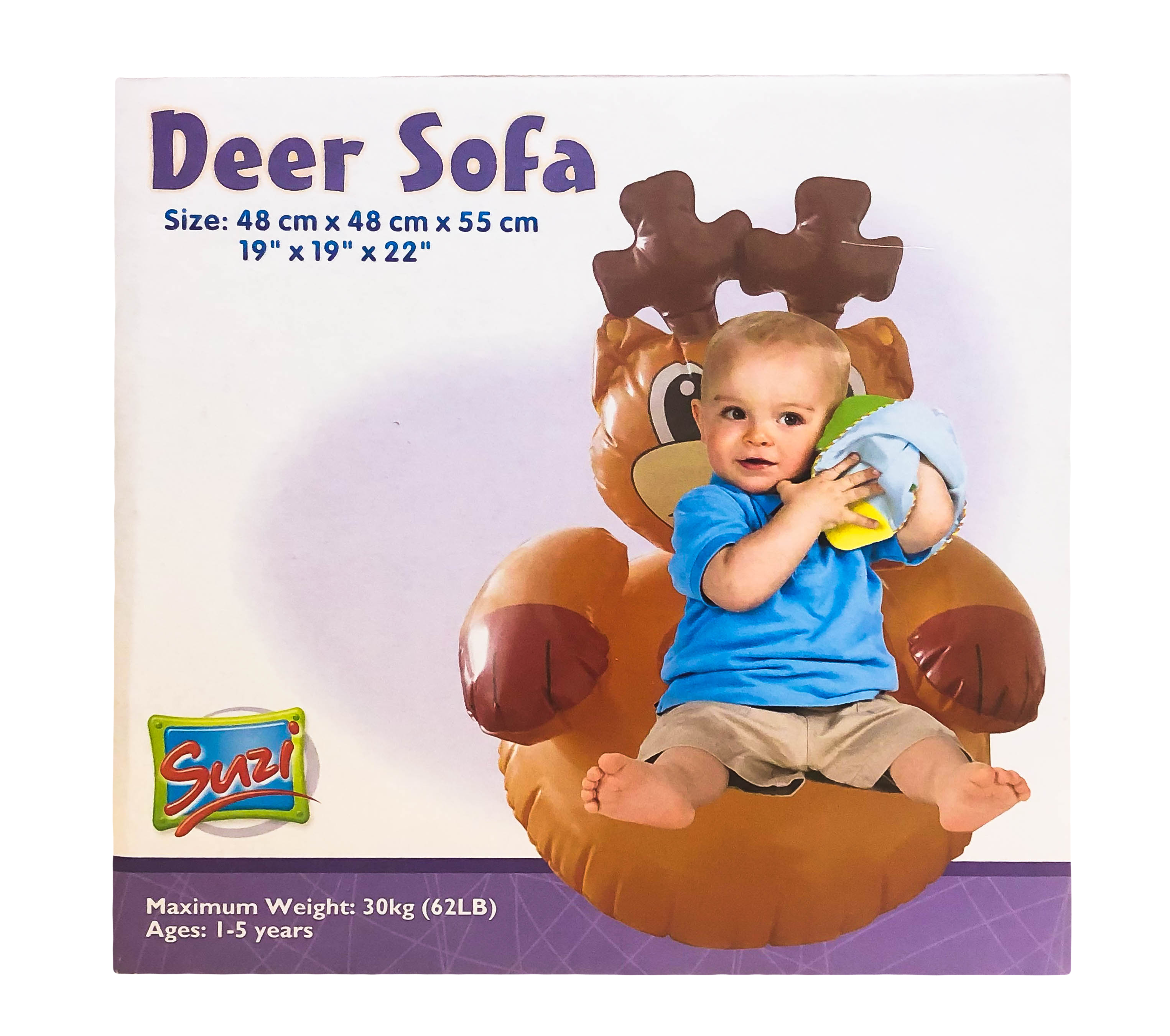 Deer Sofa - Pvc Material Assorted Colors Inflatable Design | Unique Deer Shape Fun Animal Style Ideal For Kids' Play Areas