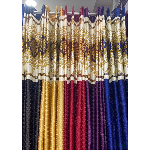 मल्टीकलर पंचिंग प्रिंट कर्टन फैब्रिक