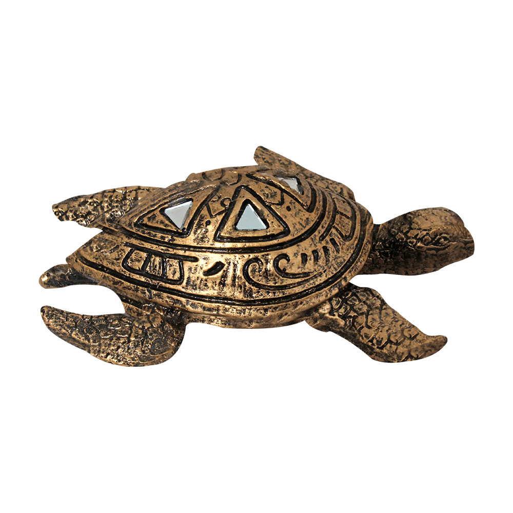 Feng Shui Polyresin Turtle - Polyresin, Multi Size, Antique Color | Ideal Feng Shui Showpiece For Decoration And Gifting, Anti Tarnish Finish
