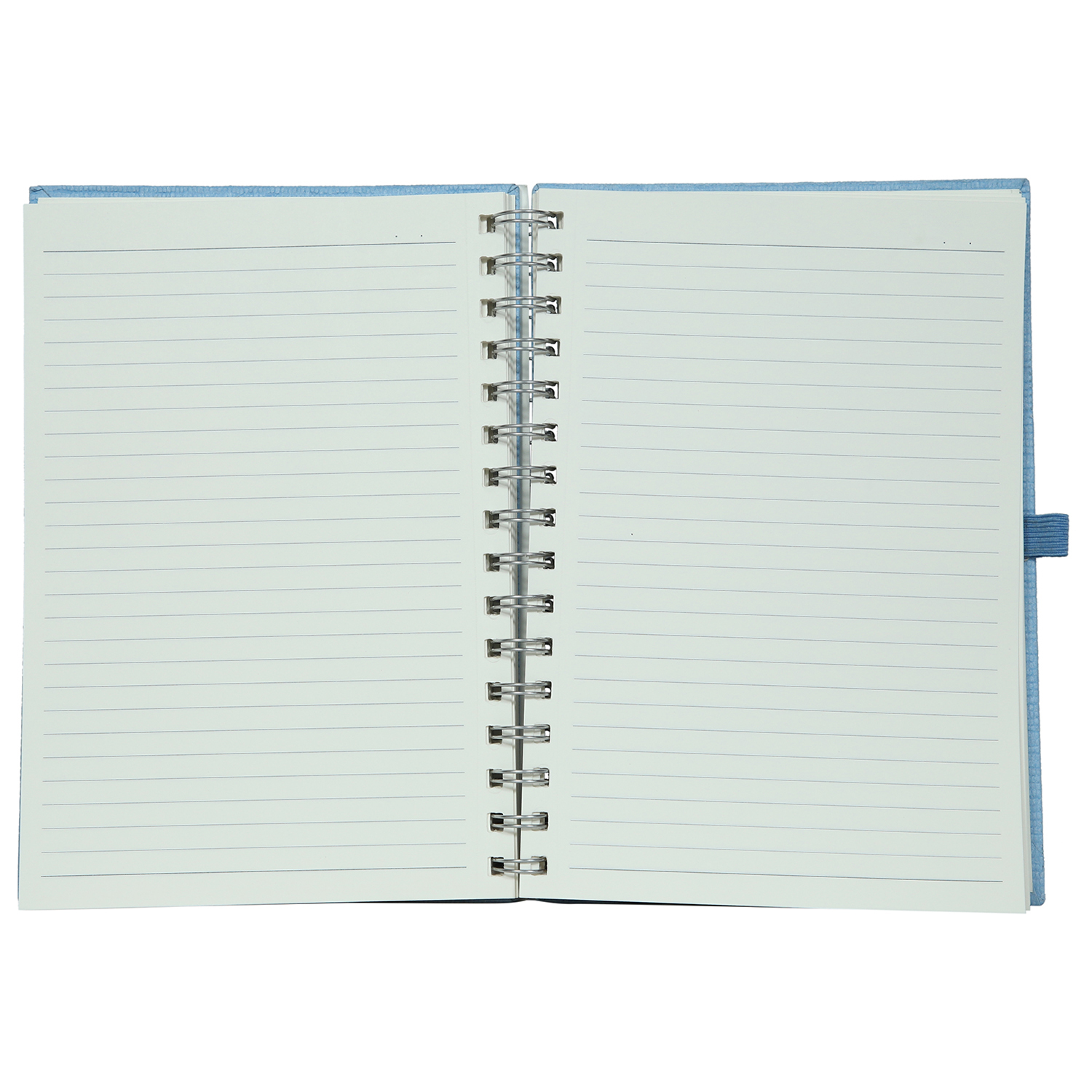 Features Include An Elastic Band Closure Comma Abaca - A5 Size - Wire-o-bound Notebook (Sky Blue)