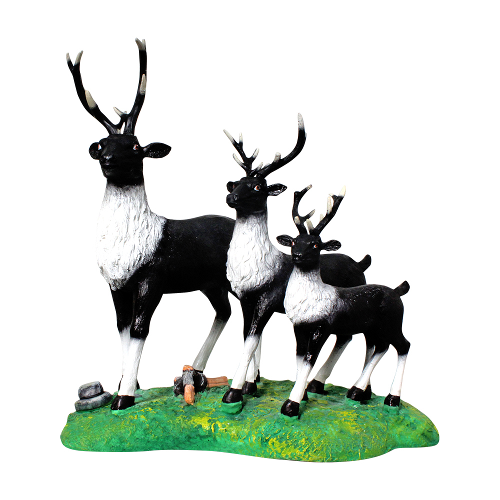 Multi Color Polyresin Deer Showpiece Set