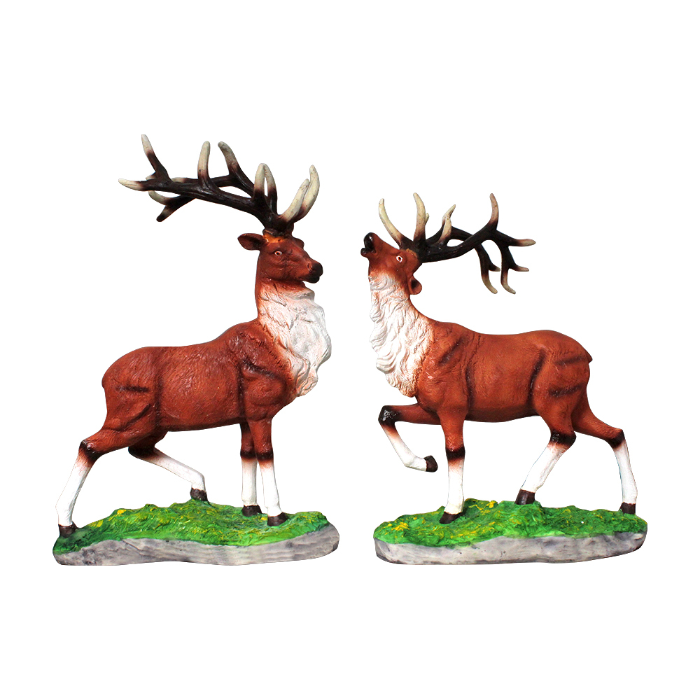 Multi Color Polyresin Deer Showpiece Set