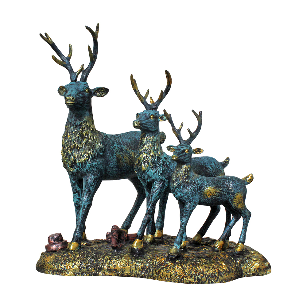 Multi Color Polyresin Deer Showpiece Set