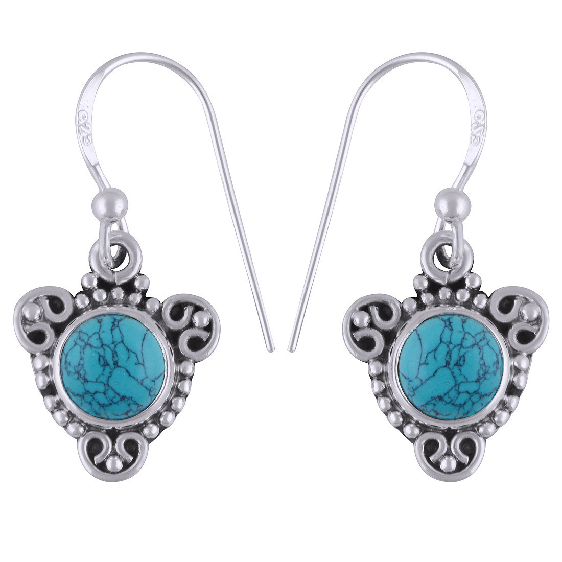 Malachite Natural Gemstone 925 Sterling Solid Silver Round Cabochon Handmade Earrings Size: Length: 27 Mm X Width: 13 Mm