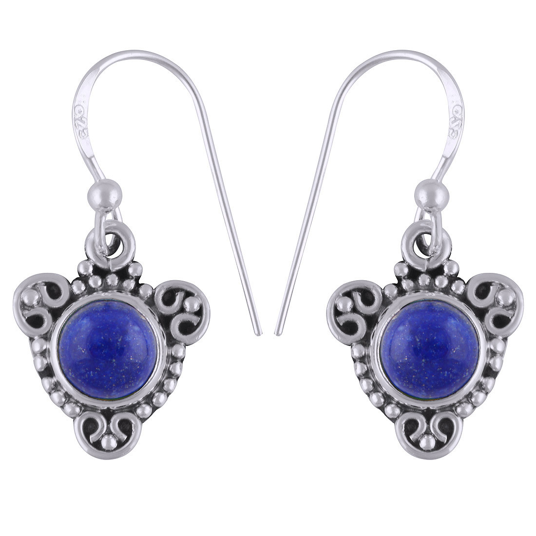 Malachite Natural Gemstone 925 Sterling Solid Silver Round Cabochon Handmade Earrings Size: Length: 27 Mm X Width: 13 Mm
