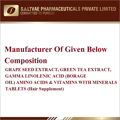 Grape Seed Extract Green Tea Extract Gamma Linolenic Acid Amino Acids And Vitamins With Minerals Tablets