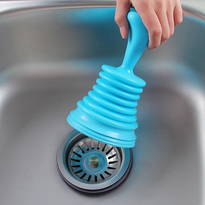 Handy Drain Cleaning Pump - Plastic & Silicone, 10.5 X 10.5 X 18 Cm | Ideal For Kitchen Use, Lightweight Design, Random Shade Options