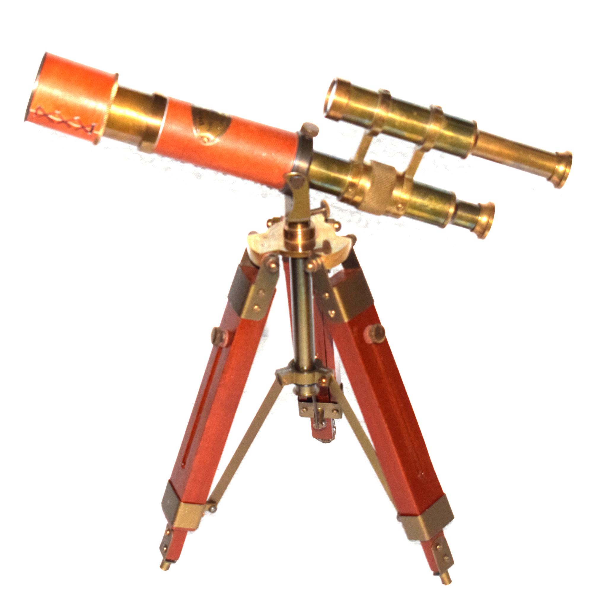 Brass Nautical Telescope - Antique Finish, 30 Cm Length, 41 Cm Stand Height | Handmade Wooden Stand, Vintage Working Design