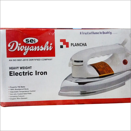 Plancha Electric Iron - Steel Base Plate, 750 Watt, 220 Volt | Easy To Use, Elegant Design, Energy Efficient, Shock Proof, Durable