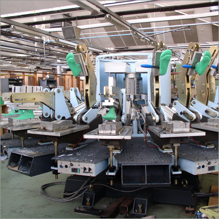 White & Grey Shoe Sole Attaching Machine