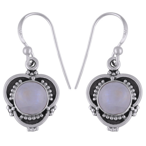 Rainbow Natural Gemstone 925 Sterling Solid Silver Round Cabochon Handmade Earrings Size: Length: 29 Mm X Width: 13 Mm