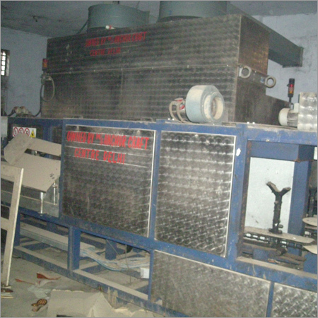 Footwear Met Spraying Machine - Cast Iron & Stainless Steel, Blue & Silver | Electric Drive, Eco Friendly, High Efficiency, Low Noise, High Performance