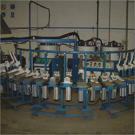 White & Blue Shoe Lasting Machine
